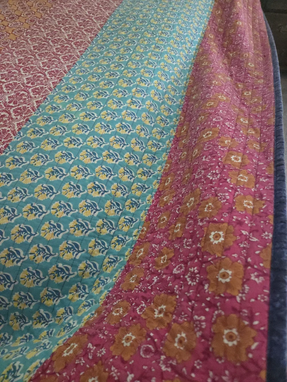 Anthology Samara Bohemian 98" X 88" Quilted Cotton Reversible Coverlet - Picture 6 of 10
